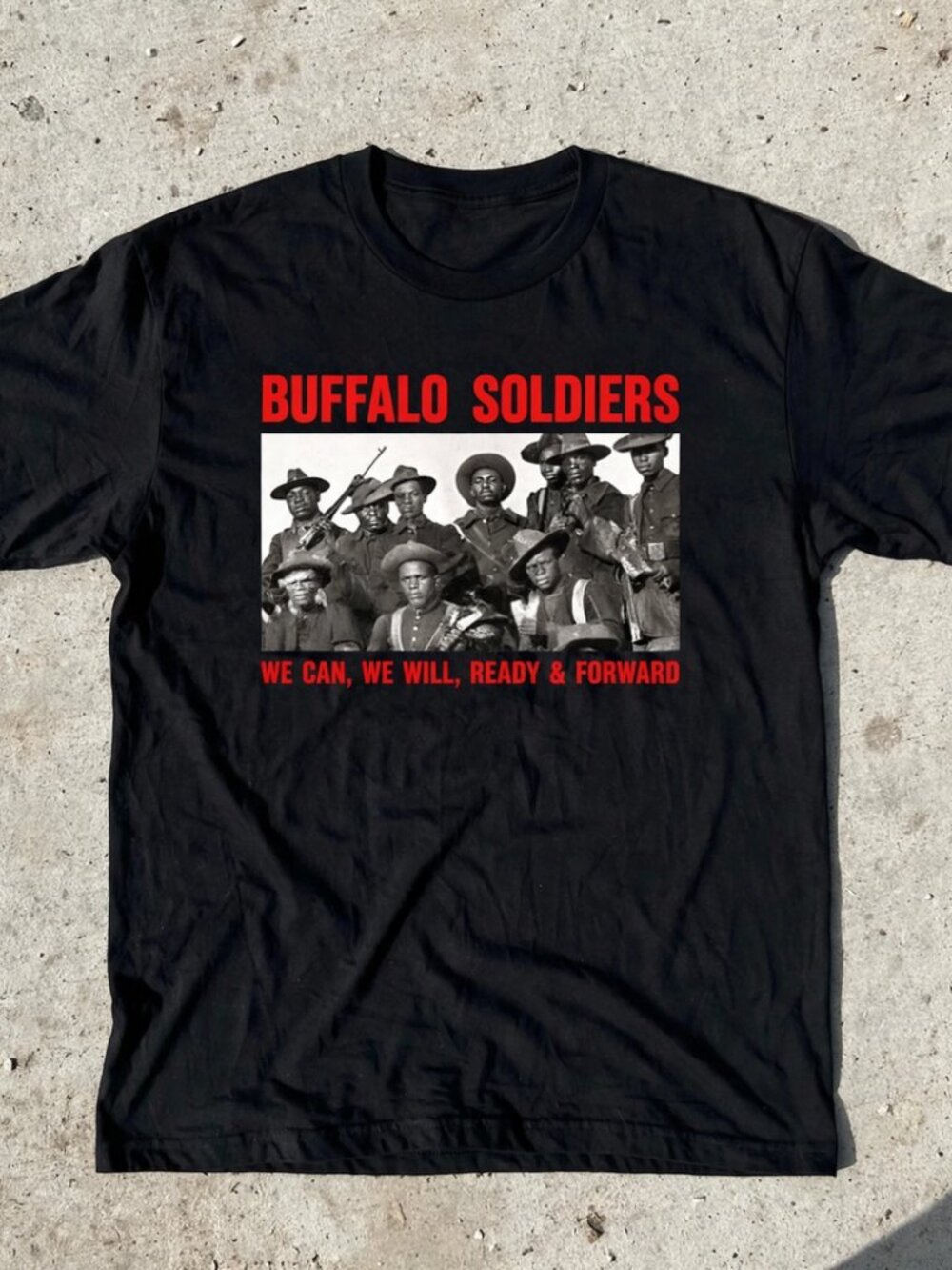 Buffalo Soldiers 9th & 10th Cavalry Black Graphic T-Shirt